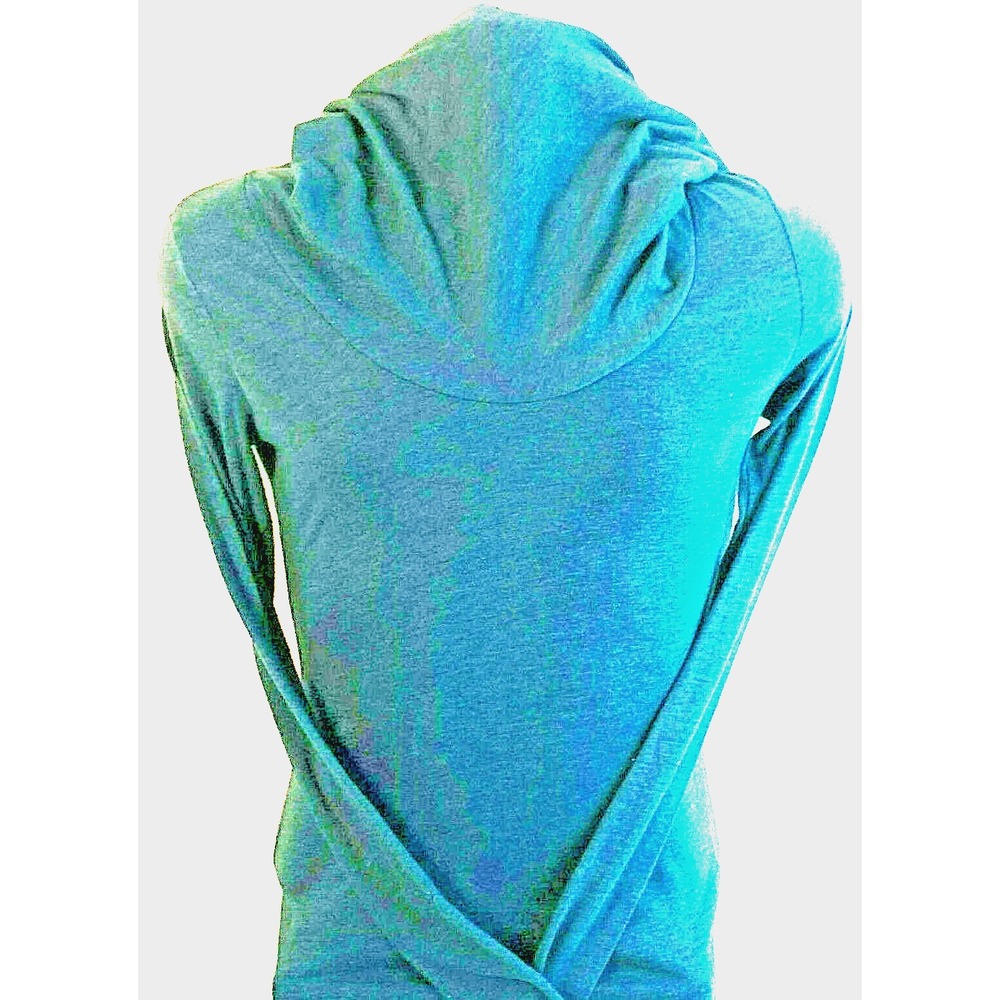GAP Oversized Turtleneck Women's  Size Small Gray/Blue Blouse Shirt Long Sleeve